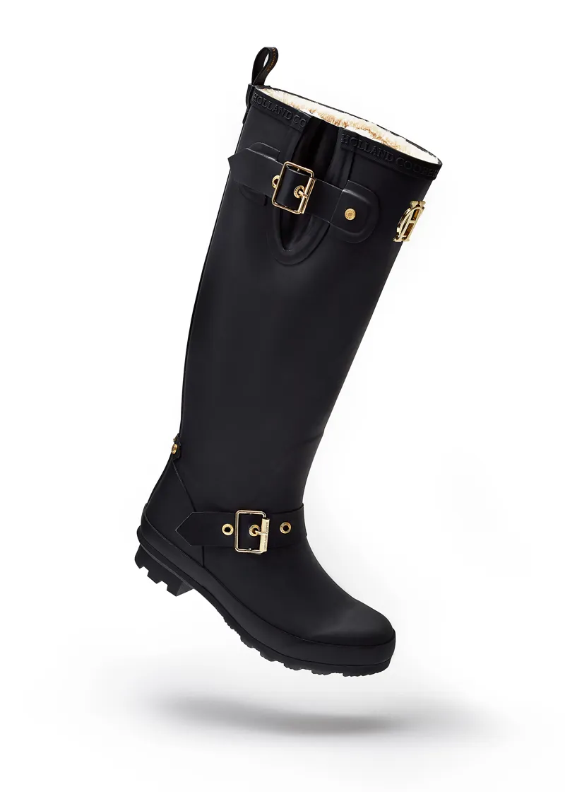 Holland Cooper Sherpa Lined Regency Wellington in Matte Black-3